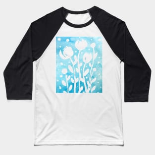 Whimsical watercolor flowers – blue Baseball T-Shirt
